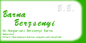 barna berzsenyi business card